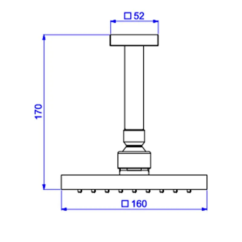 Chuveiro Deca de Teto com Tubo Cubo Cromado
