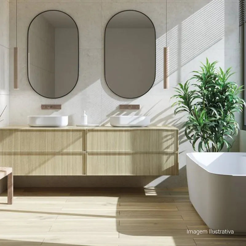 Cuba de Apoio Oval Deca 29,5x50cm Branco Slim