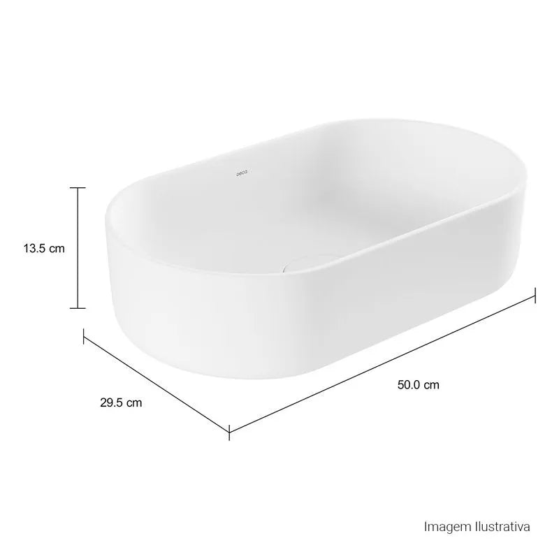 Cuba de Apoio Oval Deca 29,5x50cm Branco Slim