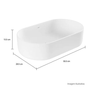 Cuba de Apoio Oval Deca 29,5x50cm Branco Slim