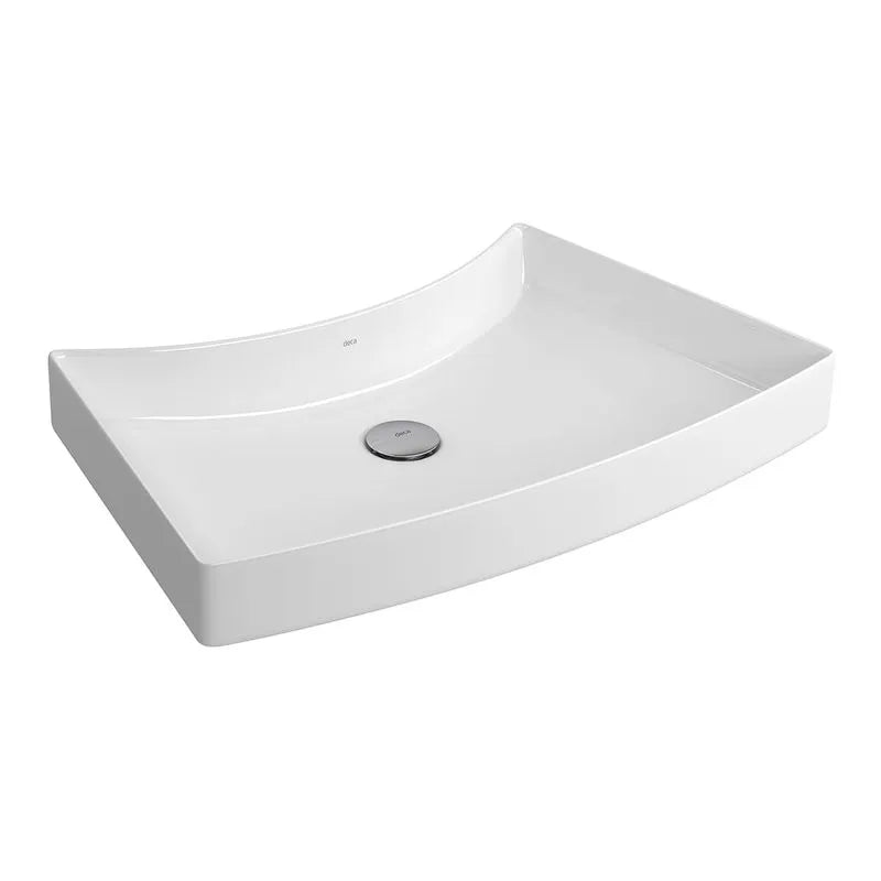 Cuba de Sobrepor com Mesa Posterior Deca 39x60,5cm Branco Linha L