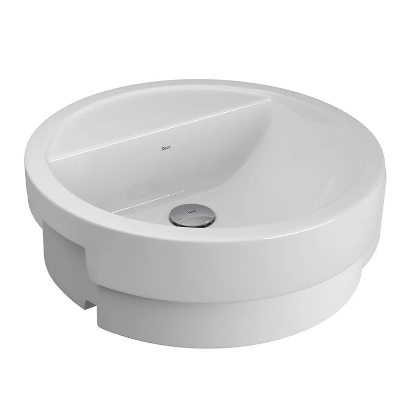 Cuba de Semi Encaixe com Mesa Cilíndrica Deca 45,5x45,5cm Branco Linha L